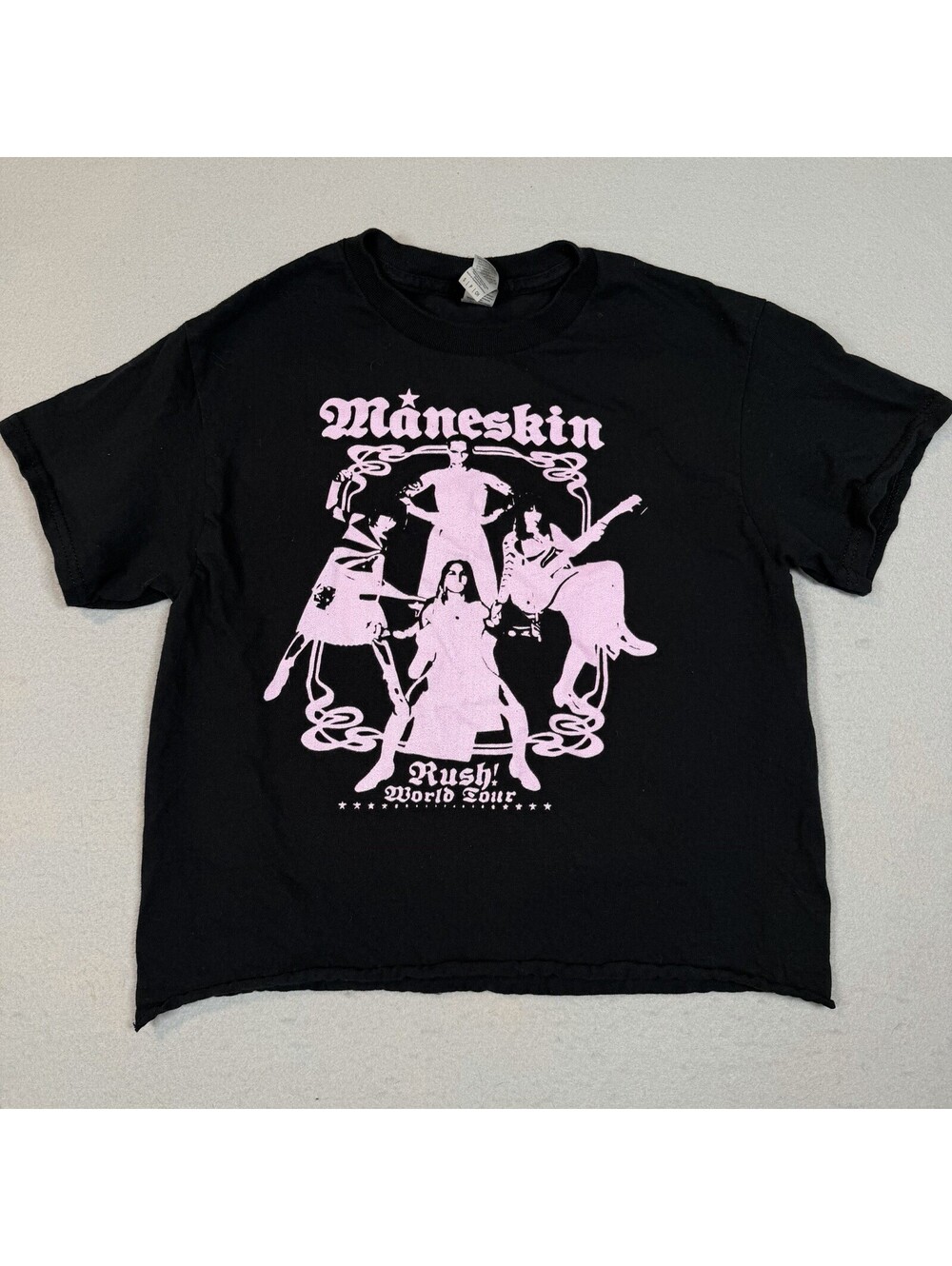 MANESKIN 2023 Rush World Tour 2 Sided Cropped Tour Shirt